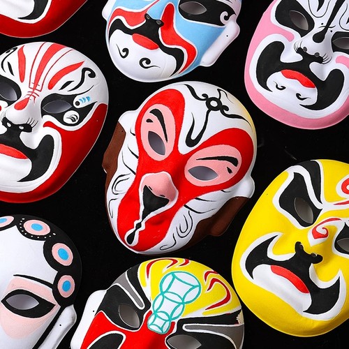 京剧diy脸谱手工空白面具亲子