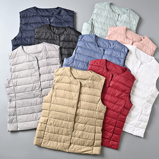 试衣间出口岛国外贸尾单女装日系高级轻型羽绒轻便背心保暖马甲潮