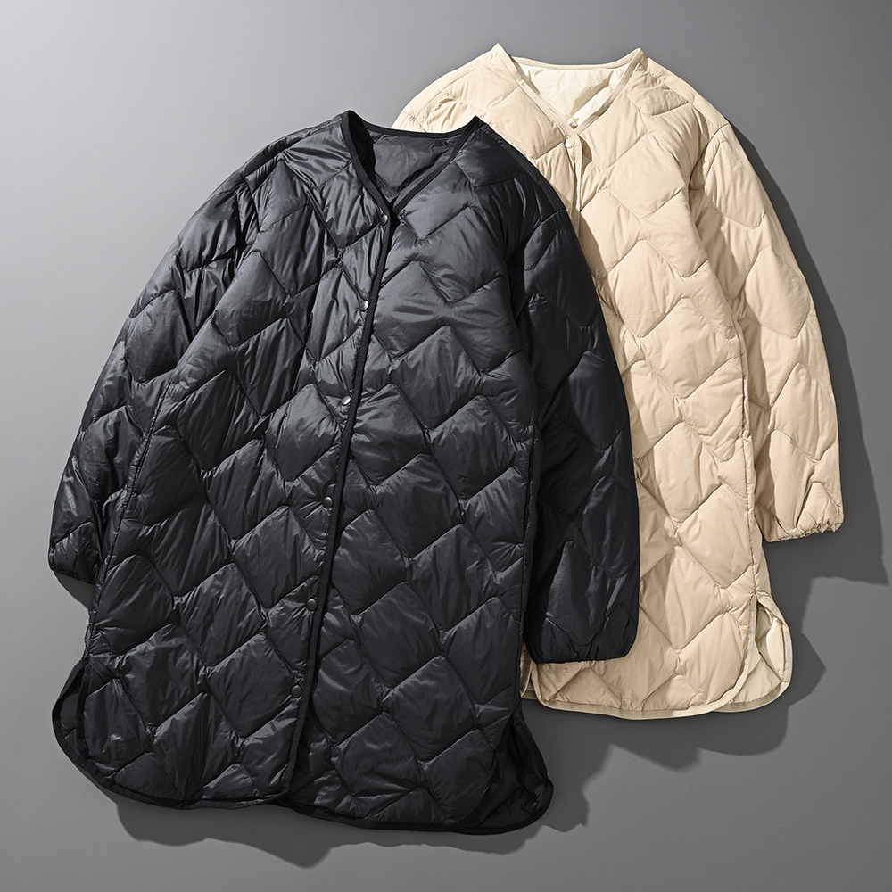 外贸原单女装冬季防风防水潮流日系韩版轻暖中长款羽绒服休闲外套