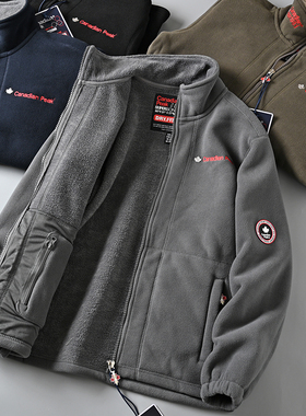 全天候极寒科考装备雪山户外600克抓绒衣外贸大码加厚加绒外套男