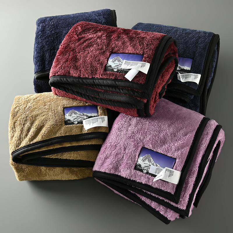 出口北美双面加厚法兰绒四季居家旅行午睡航空毛毯单人盖毯被子潮