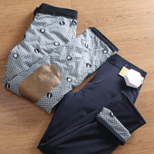 休闲裤 外贸原单零下防寒防水防风鹅绒男士 石墨烯护膝保暖羽绒裤 冬