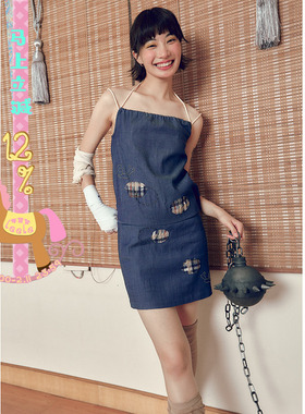 乐饿乐天使武馆 蜗牛爬行烫钻双绑带半身裙吊带套装