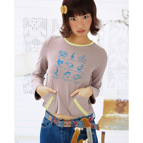 乐饿乐 ufooffice25新品 leele music class音符发泡印花趣味T恤