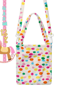 乐饿乐 软绵彩色波点多用斜跨单肩包