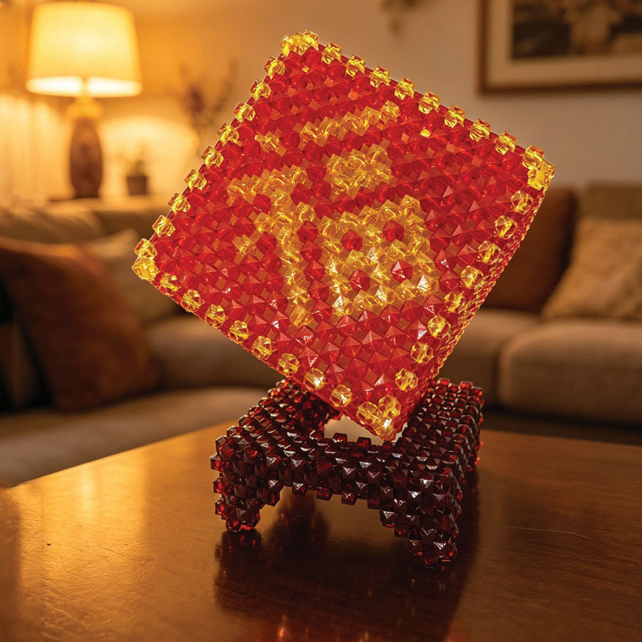 手工串珠六面福客厅玄关装饰摆件编织材料喜庆吉祥成品