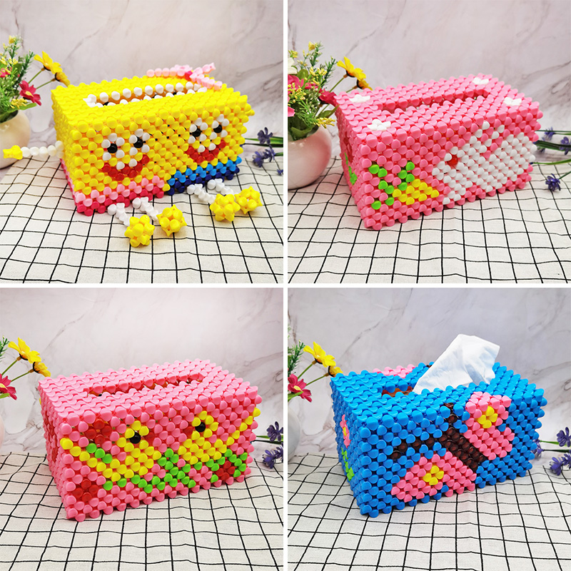 手工串珠抽纸盒家居饰品摆件成品编制材料包散珠创意长方形纸巾盒