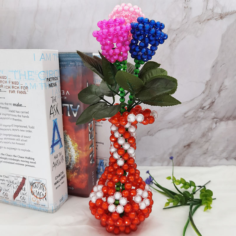 手工串珠12厘花瓶成品材料包桌面