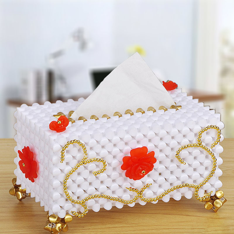 手工串珠欧式纸巾盒成品家用客厅创意抽纸盒家居装饰品摆件材料包