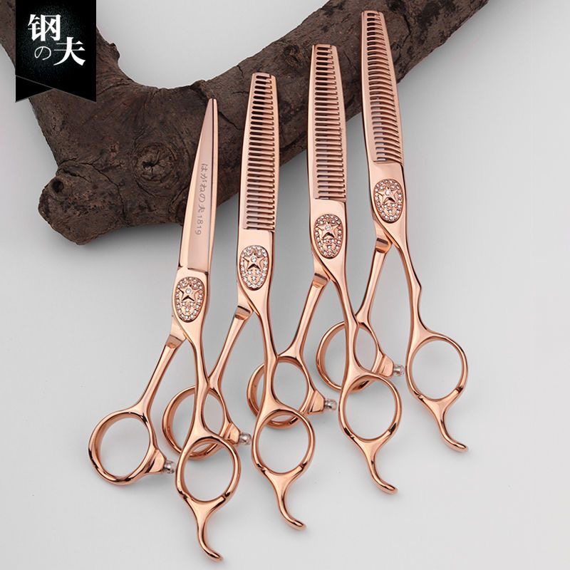 日本钢夫美发专用剪刀正品发廊发型师理发打薄剪平剪无痕牙剪套装