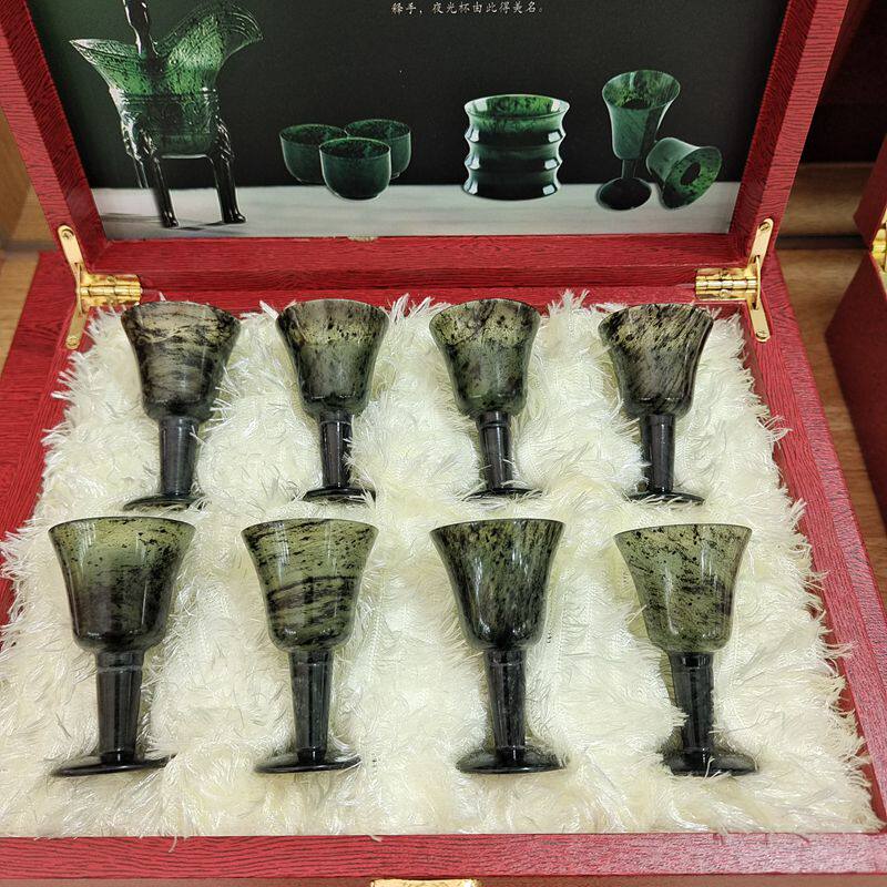 酒泉夜光杯祁连墨玉甘肃敦煌嘉峪关旅游纪念品大号主人杯茶杯甘肃