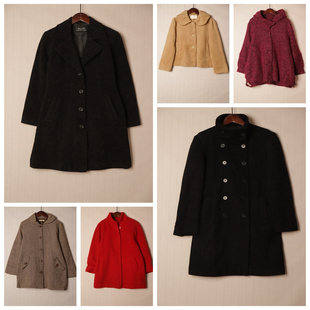 秋冬Vintage复古知性淑女纯色单双排扣中长款 D56 大衣