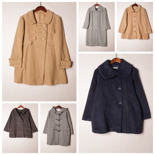 秋冬Vintage日韩复古毛呢外套羊毛中长款 D03 大衣