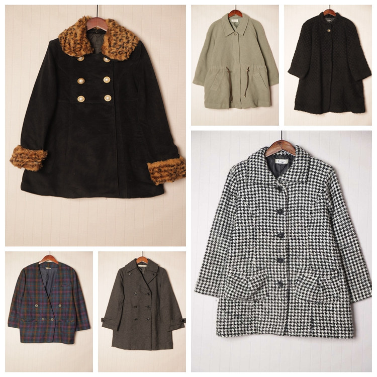 秋冬Vintage复古知性淑女纯色单双排扣中长款大衣   D92