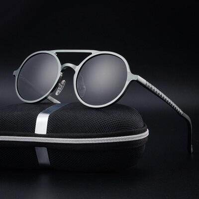 thewangs studioRound Polarized sunglasses for men Aluminum