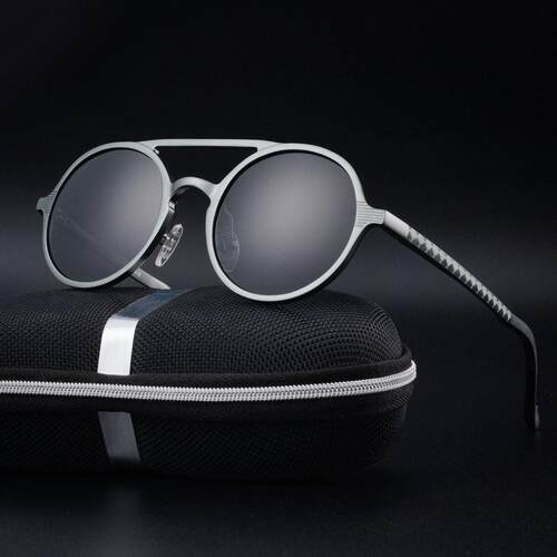 thewangs studioRound Polarized sunglasses for men Aluminum