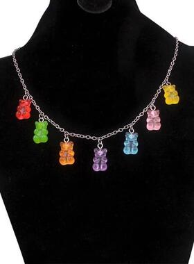 Handmade 33 Colors Cute Judy Cartoon Bear Chain Necklaces,