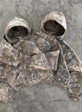 Hip Hop St Clothing Zipper Women Camo Pattern Hoodie Y2K Har