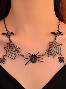 Short collarbone chain Halloween gift蜘蛛网项炼万圣节礼物
