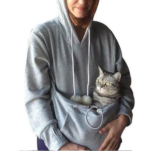 Sweatshirt Cat Hoodie Pet Pouch Hoodie Casual Unisex Oversiz