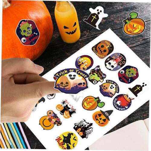 Halloween gift seal stickers with cartoon decorations skulls
