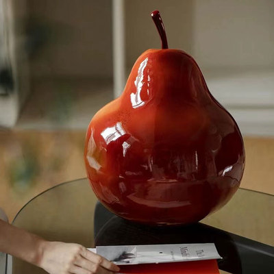 安邸新中古摆件梨子艺术家居装饰品侘寂风雕塑高级感玻璃钢工艺品