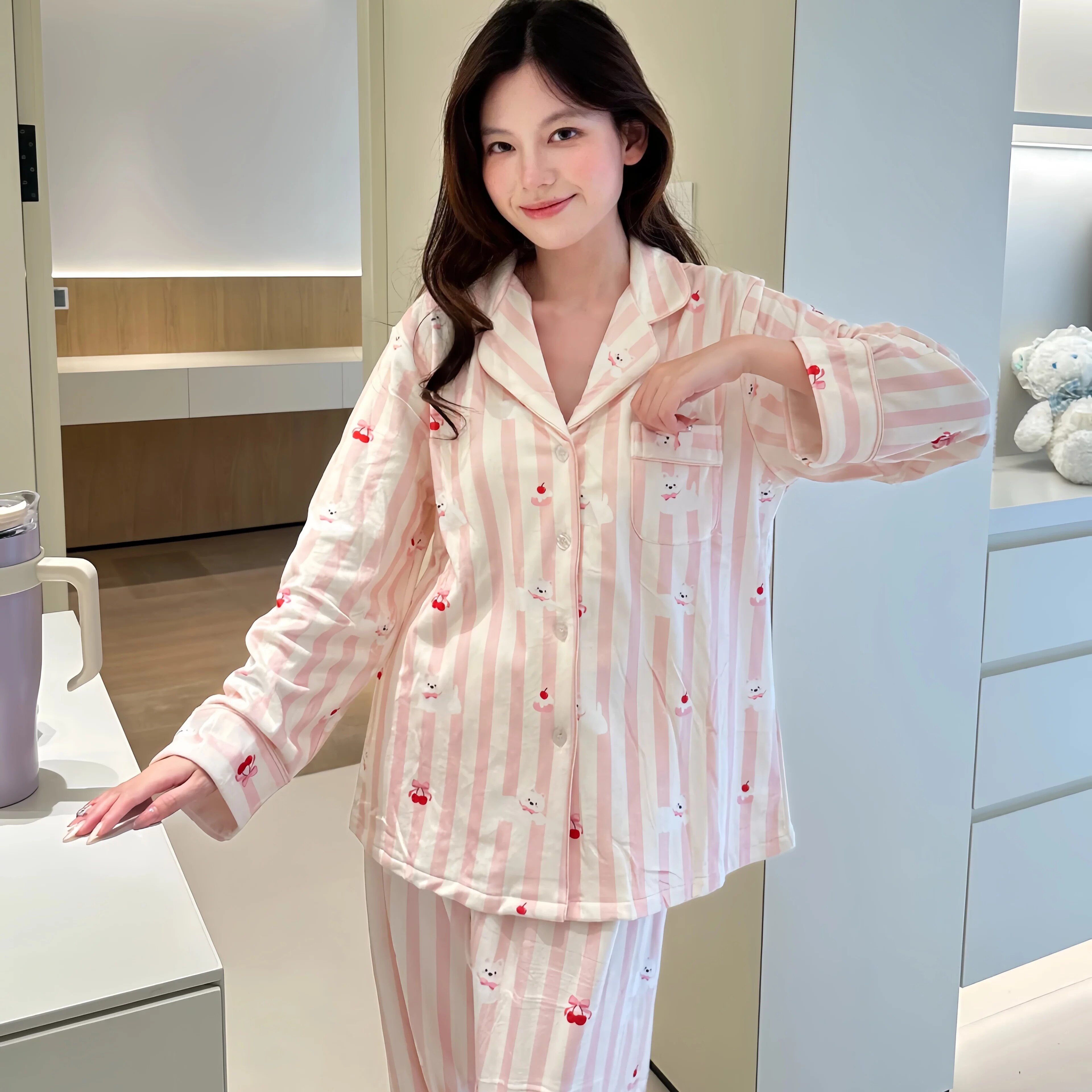 可爱卡通呀珊瑚绒睡衣毛绒家居服