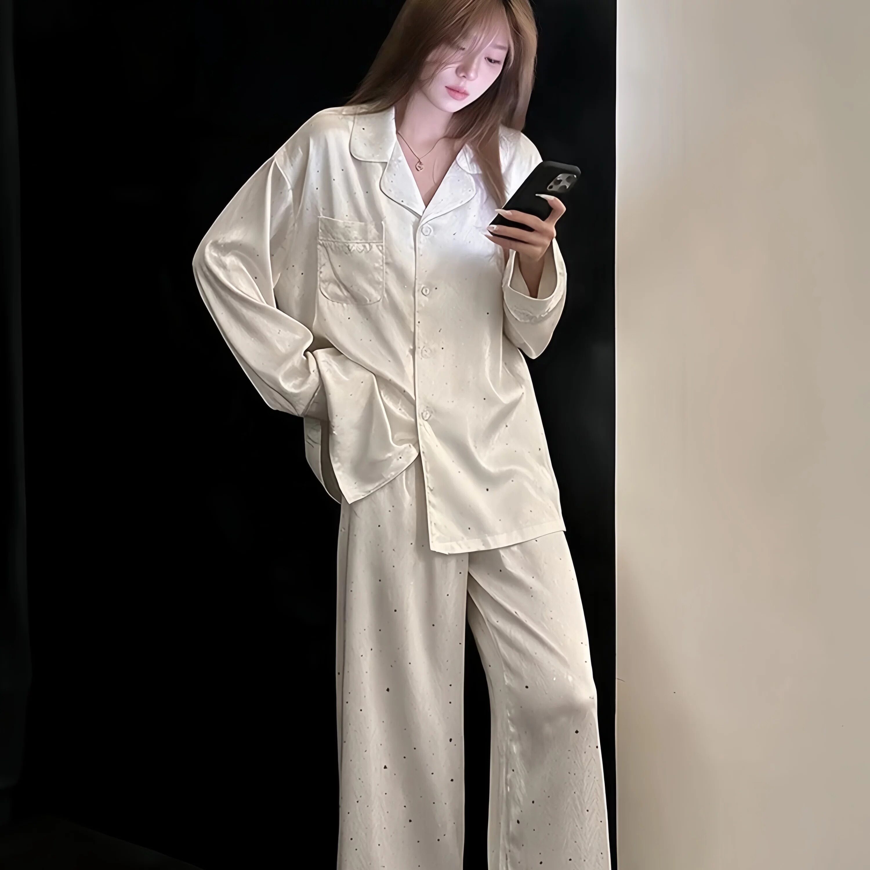 轻奢高级感白月光真丝睡衣家居服