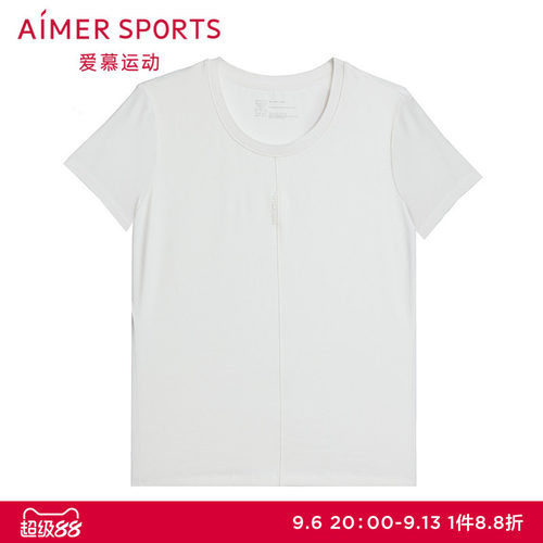 爱慕运动晨风运动装女夏季休闲圆领短袖T恤上衣AS143T21