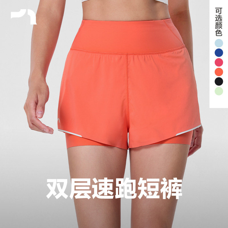 马拉松双层跑步运动短裤跳绳女士图片