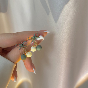 时尚 蝴蝶结撞色无耳洞耳夹耳环独特设计小众耳饰小巧少女甜美耳钉