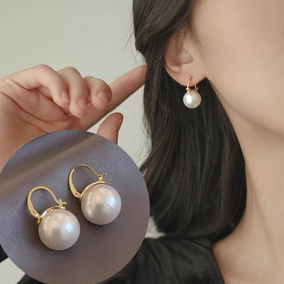 复古珍珠耳扣轻奢耳环