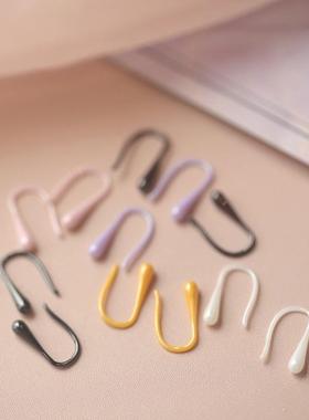 彩色铜烤漆养耳洞耳针陶瓷睡觉免摘耳饰女百搭耳环简约甜美耳棒女