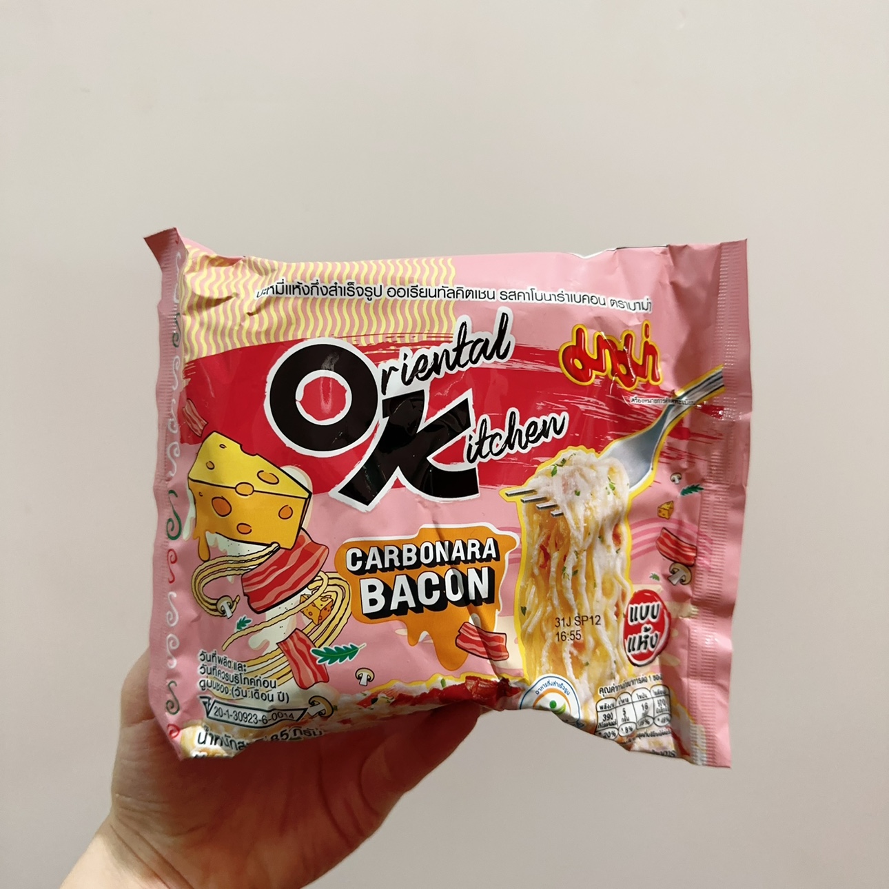 好绝这味！泰国代购ok面干拌芝士培根白汁熏肉捞面韩式干拌泰式