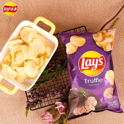 Lays乐事711薯片黑松露味100g/184.2g 休闲膨化乐事薯片零食进口