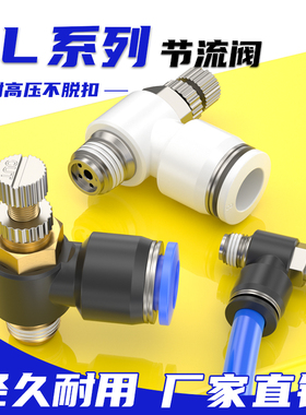 气动节流阀SL8-02可调气管快速接头气缸调速阀SL4/6/10/12-01/02