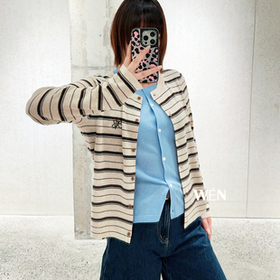 蕾丝花边拼接配围脖针织毛衫 2026春季 红色 AVVENN WEN买手店