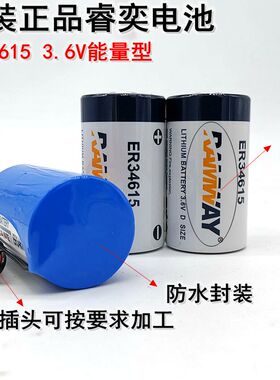 正品睿奕ER34615锂电池 3.6V D型ER34615M/H流量计燃气表水表电池