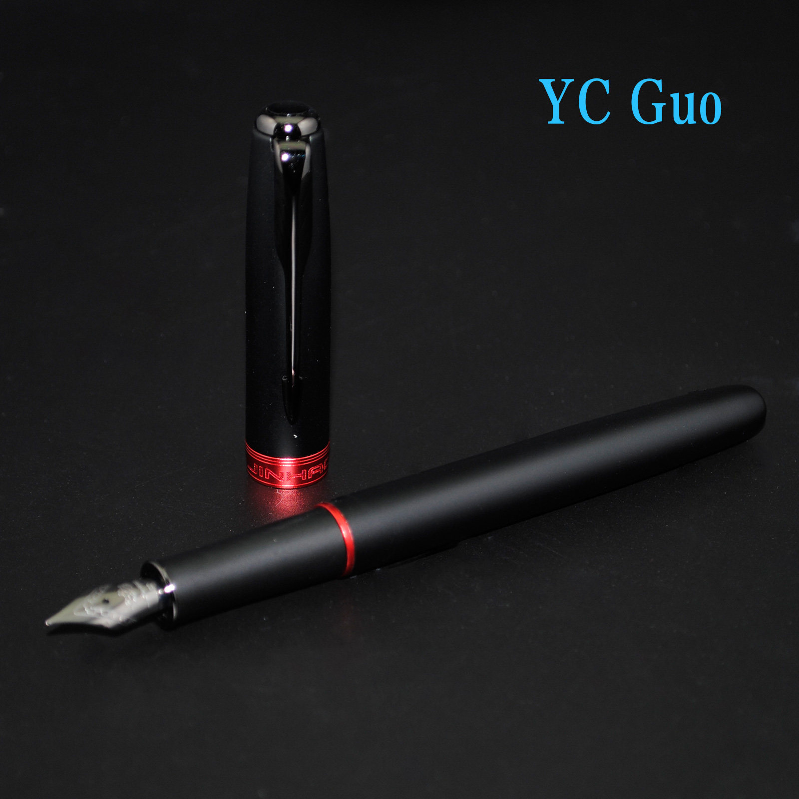 金豪Jinhao75钢笔铱金笔商务办公练字礼品笔送金豪3001黑墨水