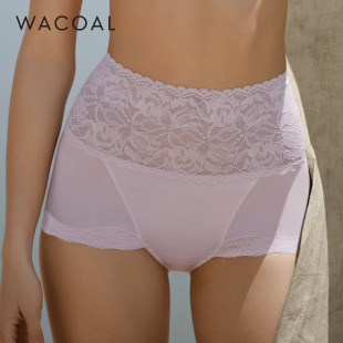 女WP36H5 内裤 华歌尔Wacoal 蕾丝抗菌收腹提臀高腰轻塑身三角裤