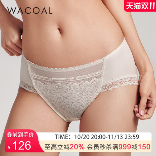 华歌尔Wacoal 40周年蕾丝中高腰三角裤内裤内衣女WP30H6