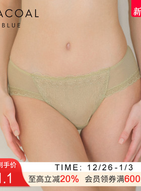 华歌尔Wacoal 性感清透刺绣中低腰三角裤内裤女 WP3453