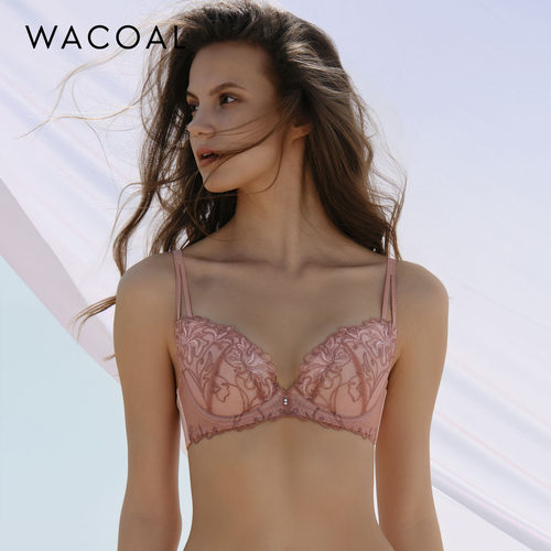 华歌尔Wacoal 聚拢深V性感刺绣文胸罩内衣女WB32F5
