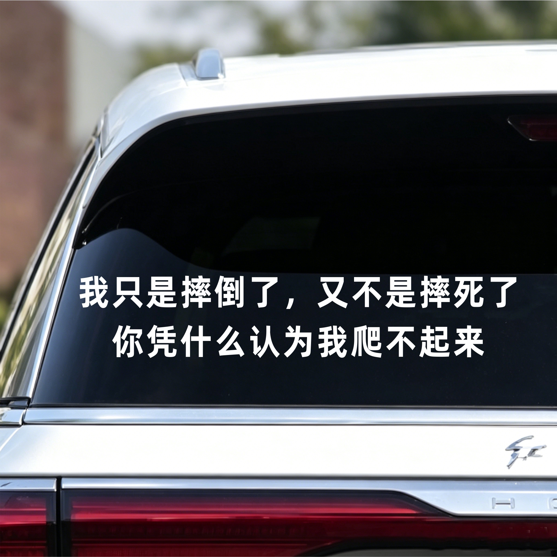 汽车贴纸我只是摔倒了又不是摔死了个性文字车尾部玻璃车门防水贴