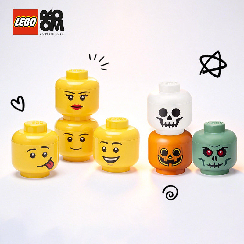 ROOM乐高人仔头收纳盒 lego儿童 玩具桶储物整理箱塑料收纳 礼物