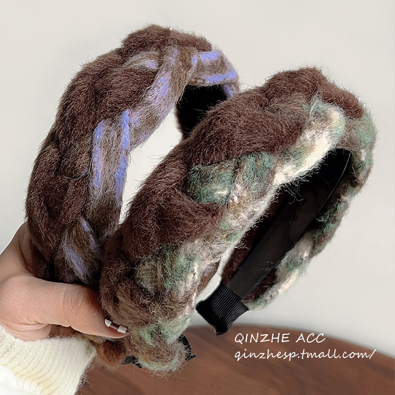 秋冬头箍毛线发卡复古