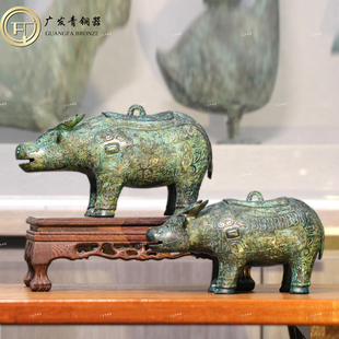 亚长牛尊安阳殷墟殷商铜牛尊青铜器工艺品文创伴手礼摆件可定制