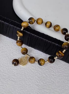 气质复古琥珀石手链女小众