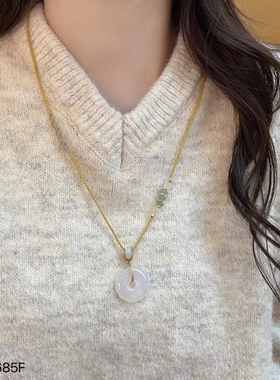 小众高级感毛衣链女简约轻奢天然石吊坠锁骨链百搭通勤项链2025年
