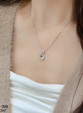 S925纯银高级感小众项链女法式轻奢锁骨链日常百搭气质颈链毛衣链
